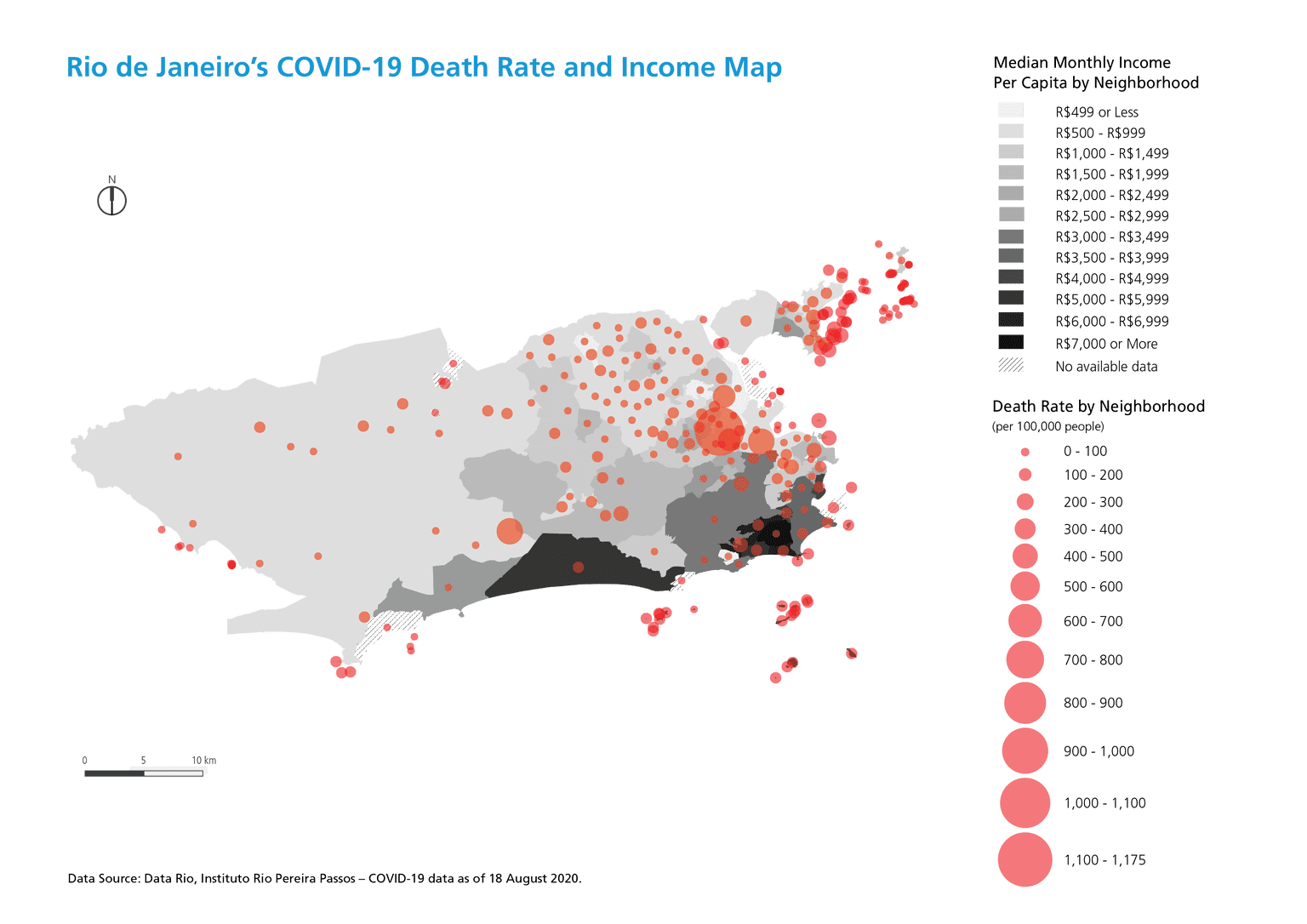 Rio de Janeiro COVID-19 Death Rate and Income Map