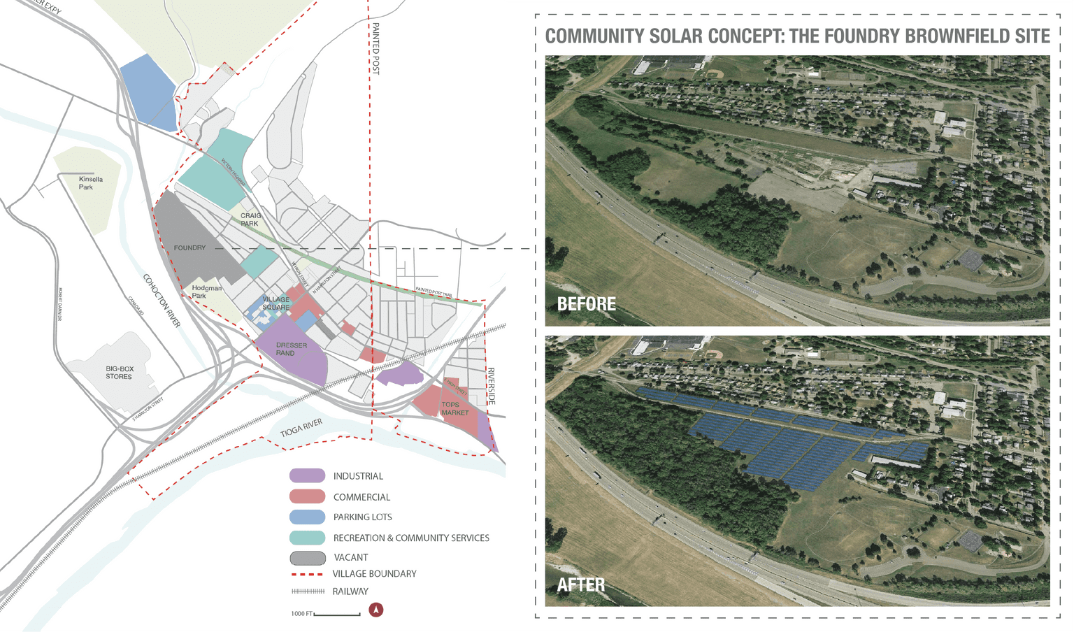 Community solar concept for the former Ingersoll-Rand Foundry brownfield site