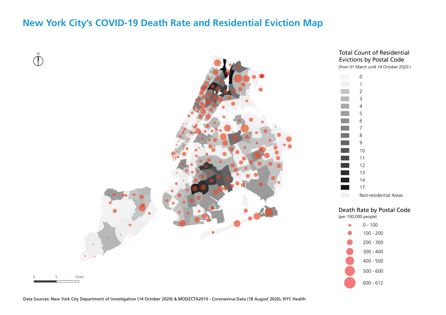 New York City's COVID-19 Death Rate and Residential Eviction Map